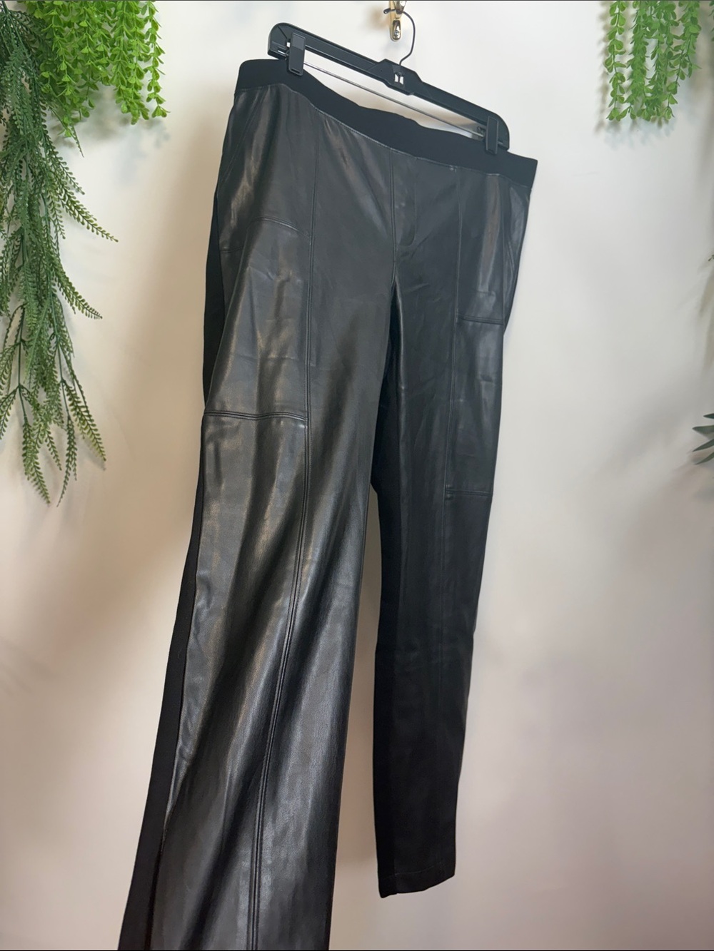 Love & Legend Black Wide-Leg Faux Leather Pants